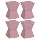 Conjunto com 4 Banquetas Rosa/Calla Rose