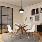 Conjunto com 4 Cadeiras Bath Branco