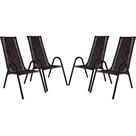 Conjunto Com 4 Cadeiras Canadá Em Fibra Sintética Tabaco Conjunto Com 4 Cadeiras Canadá Em Fibra Sintética Tabaco