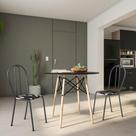 Conjunto com 4 Cadeiras Concórdia Floral e Preto