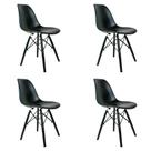 Conjunto com 4 Cadeiras de Jantar Charles Eames Preto Conjunto com 4 Cadeiras de Jantar Charles Eames Preto