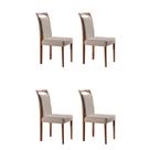 Conjunto com 4 Cadeiras de Jantar Lívia Creme