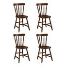 Conjunto Com 4 Cadeiras De Jantar Madeira Maciça Multimóveis Cr50087 Castanho Castanho Conjunto Com 4 Cadeiras De Jantar Madeira Maciça Multimóveis Cr50087 Castanho Castanho