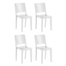 Conjunto com 4 Cadeiras de Plástico Hydra Branco