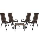 Conjunto Com 4 Cadeiras E Mesa De Centro Canadá Cor Argila Conjunto Com 4 Cadeiras E Mesa De Centro Canadá Cor Argila