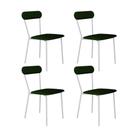 Conjunto com 4 Cadeiras Emília Poliéster Verde Musgo e Branco Conjunto com 4 Cadeiras Emília Poliéster Verde Musgo e Branco