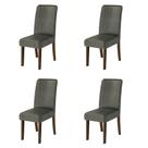 Conjunto Com 4 Cadeiras Estofada Sala de Jantar Grécia Cedro / Mascavo Dobuê