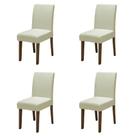 Conjunto Com 4 Cadeiras Estofada Sala de Jantar Trieste Siena Cedro / Areia Dobuê