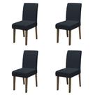 Conjunto Com 4 Cadeiras Estofada Sala De Jantar Trieste Siena Cedro / Chumbo Dobuê Cedro