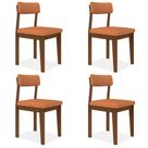 Conjunto Com 4 Cadeiras Estofadas Utah Freijó/s.terracota - M.a