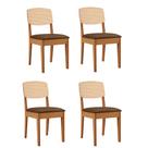 Conjunto com 4 Cadeiras MDF Copper Premium para Sala de Jantar Moderna Mobília