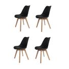 Conjunto Com 4 Cadeiras Saarinen Wood Preta Empório Tiffany