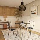 Conjunto com 4 Cadeiras Trevelin Floral e Preto