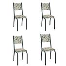 Conjunto Com 4 Cadeiras Tubular Diana Preto Fosco Assento Cedro Artefamol