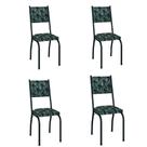 Conjunto Com 4 Cadeiras Tubular Diana Preto Fosco Assento Mosaico Artefamol