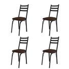 Conjunto Com 4 Cadeiras Tubular Europa 141 Preto Fosco Assento Imbuia Artefamol Conjunto Com 4 Cadeiras Tubular Europa 141 Preto Fosco Assento Imbuia Artefamol