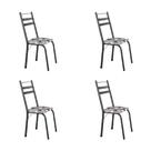 Conjunto Com 4 Cadeiras Tubular Itália Artefamol Dark