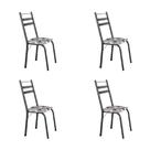 Conjunto Com 4 Cadeiras Tubular Itália Artefamol Dark