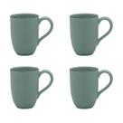 Conjunto Com 4 Canecas Flat 350Ml Azul Menta Acetinado Oxford