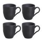 Conjunto Com 4 Canecas Orgânico Preto Matte 273ml Porto Brasil