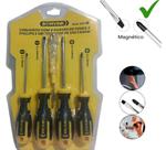 conjunto com 4 chaves de fenda e phillips e um testador de voltagem - bomvink