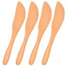 Conjunto com 4 Mini Espátulas Pá de Patê em Bambu 10cm