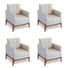 Conjunto com 4 Poltronas Brooks Areia