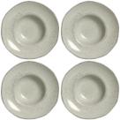 Conjunto Com 4 Pratos De Massa Orgânico Pistache 28x6,5cm 450ml Porto Brasil