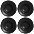 Conjunto Com 4 Pratos De Massa Orgânico Preto Matte 28x6,5cm 450ml Porto Brasil