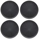 Conjunto Com 4 Pratos Rasos 26Cm Flat Ônix Preto Oxford