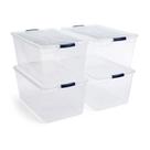 Conjunto com 4 Recipientes de Armazenamento Plástico Rubbermaid Cleverstore 95L