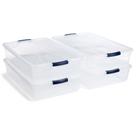 Conjunto com 4 Recipientes de Armazenamento Rubbermaid Cleverstore - 42 Litros - Transparentes