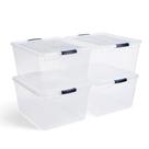 Conjunto com 4 Recipientes de Armazenamento Rubbermaid Cleverstore 74L - Transparentes