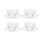 Conjunto com 4 Xícaras de Café com Pires 80ml Pearl