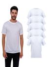 Conjunto Com 5 Camisetas Básicas Lisas100% Algodão - Branco