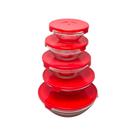 Conjunto com 5 Potes de Vidro com Tampa