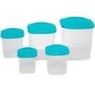 Conjunto com 5 Potes Mantimento Quadrado Medio - Jaguar Conjunto com 5 Potes Mantimento Quadrado Medio - Jaguar