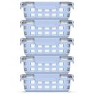 Conjunto com 5 Recipientes de Vidro Ello Duraglass 800mL para Armazenamento de Alimentos