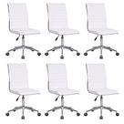 Conjunto com 6 Cadeiras de Escritório Secretária Giratórias Marilyn Branco