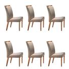 Conjunto com 6 Cadeiras de Jantar Ciana Creme