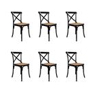 Conjunto com 6 Cadeiras de Jantar Katrina Preta