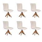 Conjunto com 6 Cadeiras de Jantar Lenk Cru