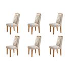 Conjunto Com 6 Cadeiras Para Sala De Jantar Melissa Rufato Imbuia/veludo Creme