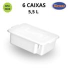 Conjunto Com 6 Caixas Organizadoras Com Tampo 5,65L Branca
