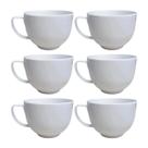 Conjunto Com 6 Canecas Jumbo De Melamina Branca 735ml Tigela Redonda Com Alça Para Sopa Cumcuca De Melamina Bowl Para Sobremesa 735ml Bestfer