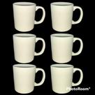 Conjunto com 6 canecas porcelana branca 280 ml Conjunto com 6 canecas porcelana branca 280 ml