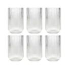 Conjunto Com 6 Copos Design Canelado Multiuso 420ml Elegante Transparente Conjunto Com 6 Copos Design Canelado Multiuso 420ml Elegante Transparente