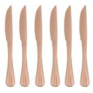 Conjunto com 6 Facas com Lâminas de Corte Aço Inox Rose Gold Positano 23cm Lyor.