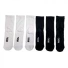 Conjunto com 6 Pares de Meias 3 Brancas 3 Pretas Malharia Circular Tamanho: 34-38 - Basic+