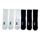 Conjunto com 6 Pares de Meias 3 Brancas 3 Pretas Malharia Circular Tamanho: 39-43 - Basic+